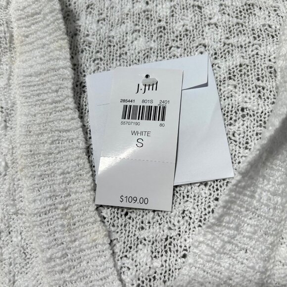 J.Jill Womens Sz S White Hooded Cardigan Sweater With Button Front & Ribbed Hem - Picture 8 of 9